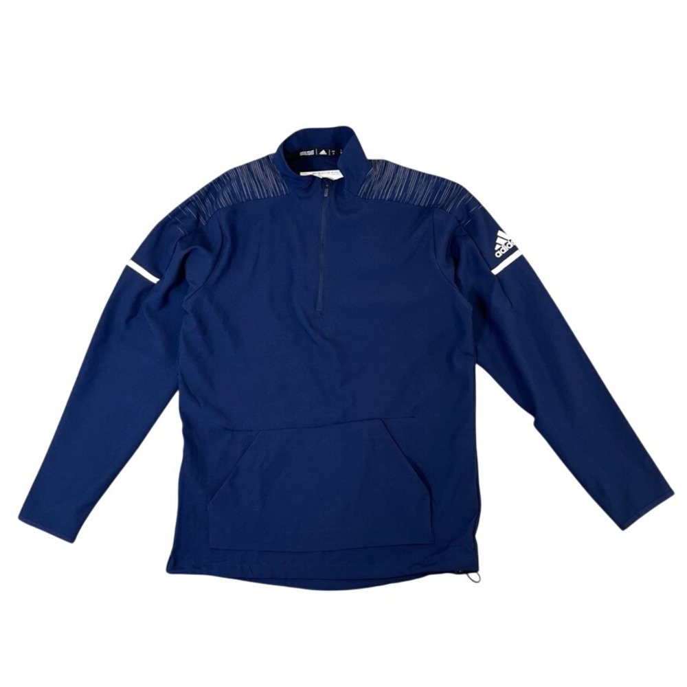Adidas Mens Navy Blue Quarter Zip Pullover Athletic Training Top Small